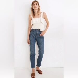 Madewell crochet crop ruffle top